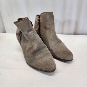 FRYE Boots Judith Zip Ankle Bootie Leather Suede Taupe Women's Size 8